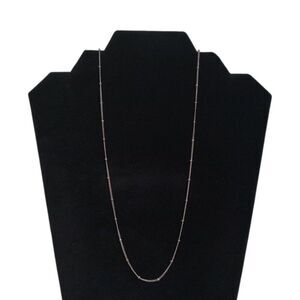 Silver Toned Lightweight Metal Beaded Dainty Curb Link Chain Fashion Necklace